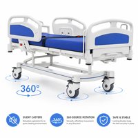 Lit médical de transfert en ABS avec manivelles manuelles et barrières en V |   Chariot de transport médical réglable pour patients, certifié CE ISO