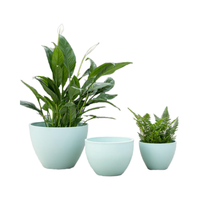 Pot à plantes suspendu en plastique recyclé en forme de bol de conception écologique Poterie de jardin durable avec crochet en plastique pour plantes succulentes