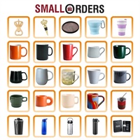 Ensemble de vaisselle promotionnelle personnalisable avec logo : Tasse en céramique, Bouteille d'eau en acier inoxydable, Gobelet en verre, Sous-verre réutilisable