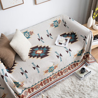 Selimut Sofa Rajut Katun Geometris Boho Universal Empat Musim Modern Dapat Dicuci Multi Warna Ukuran Kustom Tenun Semua Jenis Selimut