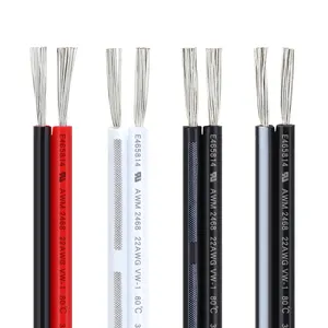 Minco — câble plat UL2468 22awg, câbles de bande à led, 2, 3, 4 broches, fils blancs ou noirs