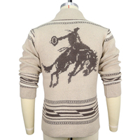 Automne hiver épais revers hommes tricot Cardigan pull européen américain Jacquard simple boutonnage tricot hommes pull manteau