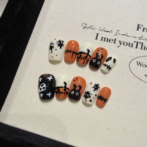 <span class=keywords><strong>Uñas</strong></span> Postizas <span class=keywords><strong>de</strong></span> Alta Calidad para Halloween, 10 Piezas, Diseño Único, Puntas Cortas, <span class=keywords><strong>Acrílicas</strong></span>, Hechas a Mano, para Damas - Product Image 6