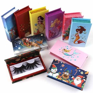 Square empty paper luxury drawer packaging gold stamping logo pink eyelash box - Product Image 2