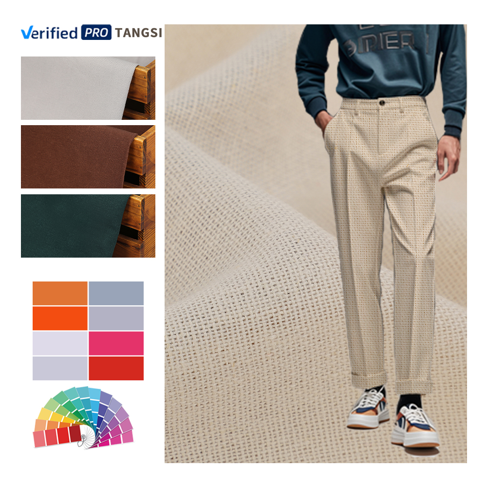 New Summer Fabric Plain Dyed Style Support to Make Custom Color in Soft Hand Feeling Linen Viscose Fabrics for Clothing