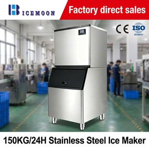 Máquina de Hielo en Cubos Comercial de Alta Calidad con Capacidad de Producción de 200 kg/24 h, con Contenedor de Almacenamiento de 150 kg para Bares, 110-220 V, Digital - Product Image 1