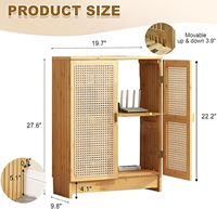 Meuble de rangement pour routeur Wi-Fi avec étagères réglables, 2 niveaux, en bambou et rotin, support pour modem, boîte organisatrice pour la maison et le bureau, sans panneau arrière