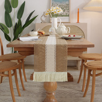 Bohème coton lin chemin de Table naturel rustique tissé ferme macramé frange épissage spécial maison