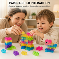 Jouet de blocs emboîtables souples transparents style gomme, briques de construction anti-stress, ensemble de jeu