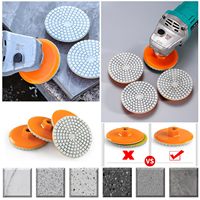Disques de polissage diamantés de 3 pouces avec base de support M10 intégrée, abrasifs pour utilisation humide/sèche, pour meuleuse d'angle et polisseuse de marbre