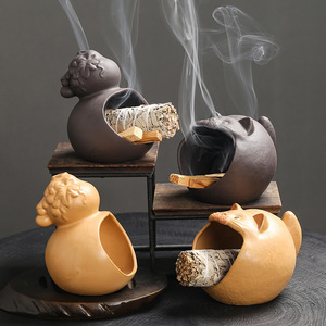 Quemador de madera peruano de cerámica, soporte de Palo Santo bandeja de salvia quemador de incienso de aromaterapia decoración del hogar ornamento - Product Image 1