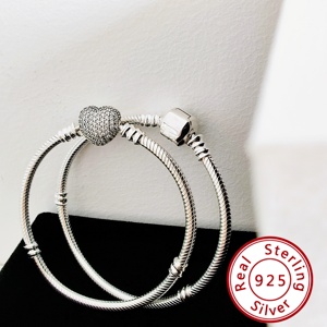 <span class=keywords><strong>Pulsera</strong></span> de Plata de Ley S925 con Cadena de <span class=keywords><strong>Serpiente</strong></span> y Dijes DIY de Diseño Original para Mujer, Regalos de Joyería, Solicite el Catálogo PAN - Product Image 2