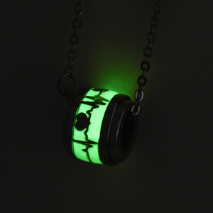 Wholesale Glow in the Dark Luminous Heart Beat <b>Ring</b> Stainless Steel Fluorescent <b>Ring</b> - Product Image 3