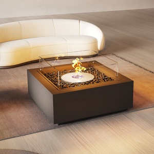Cheminée à éthanol sur pied mobile haut de gamme, design contemporain, construction en acier au carbone, chauffage sans fumée - Product Image 5