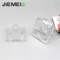 JIE MEI quantité minimale de commande 100PCS Fond Carré Rond Cap Pan Taille D36MM Transparent Vide Fard À Paupières Tube Personnalisé Conclear Compact Poudre Cas