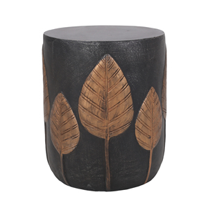 Outdoor Lightweight Concrete Side <b>Table</b> Copper Leaf Design Garden <b>Patio</b> Furniture - Product Image 2
