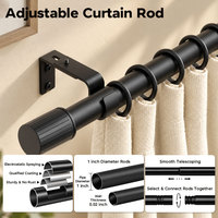 Tringle à rideau extensible murale robuste YIJIALE 800K, compacte, antirouille, 25 mm, 18-84 pouces, pour fenêtres