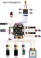 Surpass Hobby F722-FS Full Socket FC+BX-60A ESC métallique 32 bits pour systèmes radio de quadricoptère et jouets télécommandés