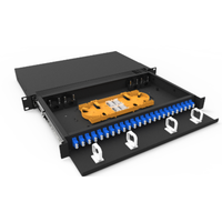 Panel de Conexiones de Fibra Óptica de 12 Puertos, Suministro Directo de Fábrica, Conectores LC SC FC, Equipo de Fibra Óptica para Uso en FTTH/Centros de Datos
