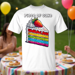 Piece Of <b>Cake</b> Rainbow Layer <b>Cake</b> <b>Slice</b> T-Shirt Unisex Adult Size - Product Image 3