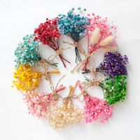5pcs Mini Bouquet De Fleurs Préservé Bébé Souffle Exquis Main Cadeaux Saint Valentin Cadeau Mini Gypsophile Rose Bouquet