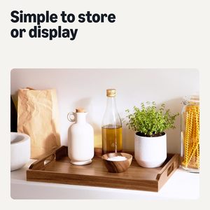 Plateau de service en bois <span class=keywords><strong>d</strong></span>'acacia Finition artisanale Durable Pliable Portable Plateau de rangement multifonction pour la cuisine Salle à manger Nourriture - Product Image 6