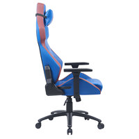Chaise de gaming ergonomique moderne à dossier haut, pivotante à 360°, inclinable, avec accoudoirs réglables et appui-tête amovible en tissu
