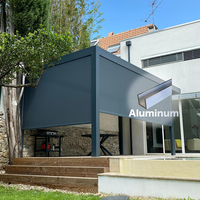 Pergola motorisée personnalisable pour patio, couvertures de jardin, pergola bioclimatique automatique en aluminium à lames orientables avec pare-soleil