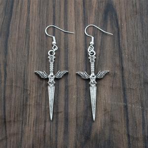 Boucles d'oreilles gothiques en forme de croix, d'épée, de poignard, de corbeau d'Odin, bijoux de guerrier <span class=keywords><strong>viking</strong></span> - Product Image 5