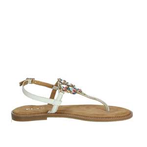 Sandales plates en cuir pour femmes Keys K-10952 à bride en T avec détail en strass - Product Image 4