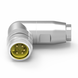 5 Pin M23 90 Degree Connector Assembly Screw-In Type Waterproof 250V - Product Image 1