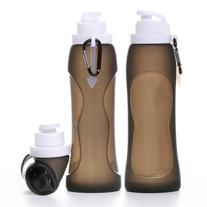 Beliebte Bpa Free Hochwertige wieder verwendbare tragbare Wasser flasche Anti Fall Faltbare faltbare Silikon-Trinkwasser flasche - Product Image 3