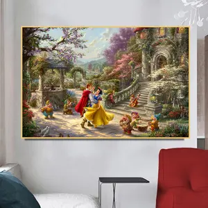 Büyülü sahne peri masalı duvar sanatı resimleri yaşam yağlı tuval boyama ev dekor çocuk hediye odası dekorasyon