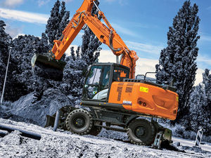 Excavadora montada en rueda de 19 toneladas ZX190W para paisajismo y excavación - Product Image 3