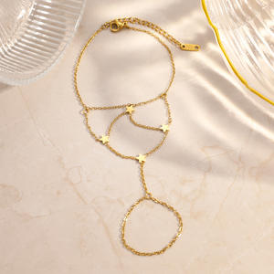 Star Design Layered Bracelet 18k Gold Plated <b>Titanium</b> Steel Hand <b>Chain</b> Fashion Jewelry Gift - Product Image 4