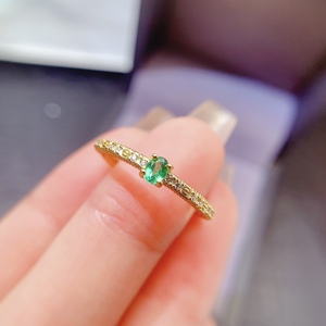 Pronto per la spedizione OEM/ODM 925 <span class=keywords><strong>argento</strong></span> Sterling placcato <span class=keywords><strong>oro</strong></span> naturale smeraldo anello per le donne anniversario - Product Image 4