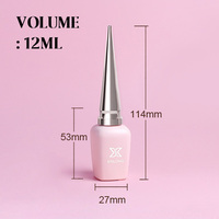 Flacon de vernis à ongles mat de 12 ml avec bouchon conique, récipient vide en verre pour gel à ongles avec pinceau OEM ODM