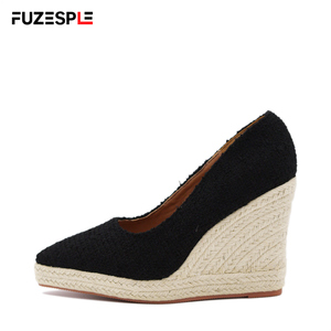 Women's 2025 <strong>Wedge</strong> Pointed Toe <strong>Low</strong> Cut Fisherman Shoes Thick Sole High Heels Fashionable Comfortable Shoes Ladies Heels - Product Image 2