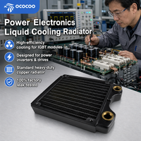Radiateur en cuivre OCOCOO 120 mm, épaisseur 27 mm, entièrement en cuivre, ailettes haute densité G1/4, refroidissement liquide industriel pour électronique de puissance IGBT