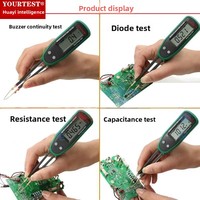 Multimètre numérique Huayi MS8910 avec pince de test pour composants CMS, mesure automatique de la résistance, des diodes, de la capacité et de la continuité
