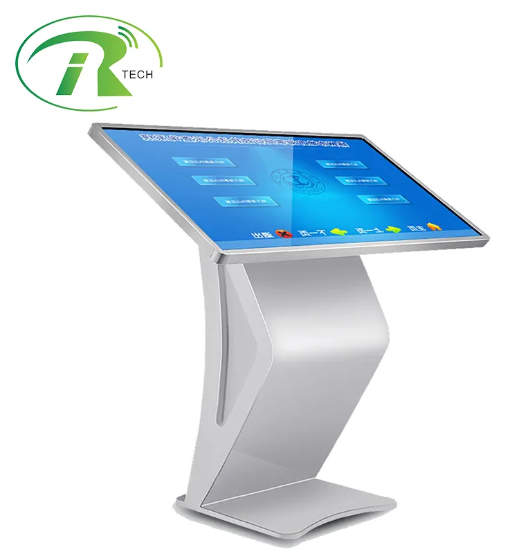 32 43 50 55 Inci LCD HD Display Android Windows Tablet Interaktif Layar Sentuh Video Signage Kios dengan Lantai Podium Berdiri