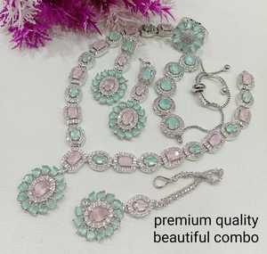 Collar de tendencia con pendientes de gota AD, conjunto de joyería, colección de joyas 2025, hecho a mano producto a granel, joyería India para mujeres - Product Image 5