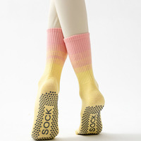 Chaussettes de yoga professionnelles pour femmes, mi-mollet, antidérapantes avec grip en silicone, pour Pilates, fitness, sport et entraînement