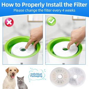 Lot de 6 filtres de rechange pour <span class=keywords><strong>fontaine</strong></span> à eau pour chat <span class=keywords><strong>Catit</strong></span> 3L Flower Fountain, triple filtration, charbon actif, échange d'ions, polyester - Product Image 3