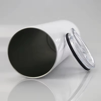 Tasses isothermes de voyage à double paroi en acier inoxydable 15oz 20oz 30oz, vierges pour sublimation, gobelets fins et droits avec paille