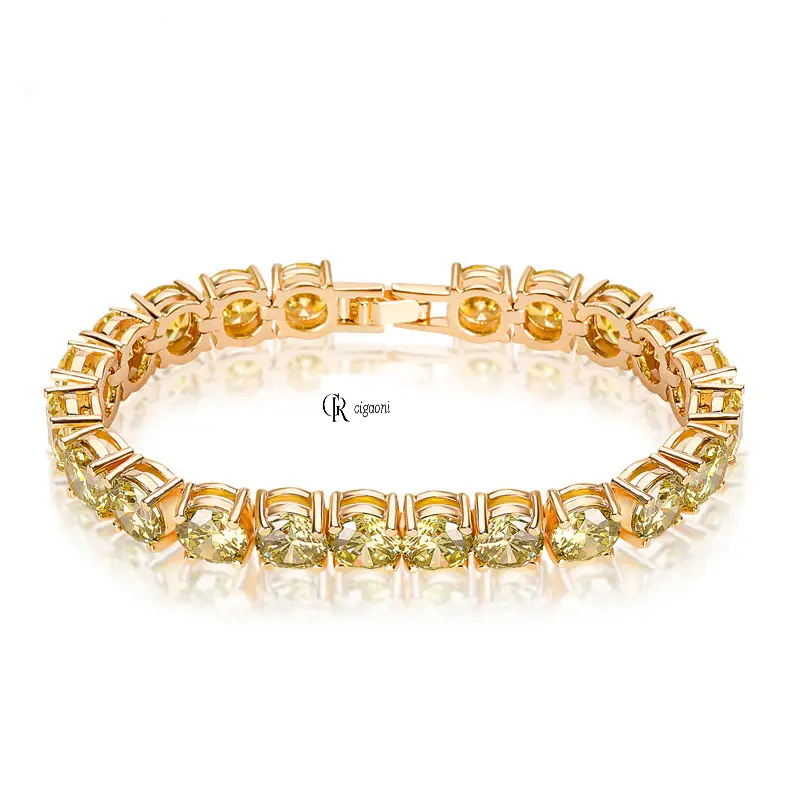 Cigaoni 2023 Hip Hop 18K Gold Plated Zirconia Gold Zircon Fashion Jewelry Bracelets Bangles For Woman