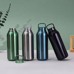 Botella de Agua de Acero Inoxidable de Doble Pared con Aislamiento al Vacío, Diseño Completamente Nuevo, 350 ml/500 ml, con Tapa Antiderrames y Asa, para Deportes - Product Image 2