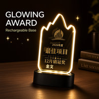 Trophée en cristal lumineux personnalisé, médaille créative pour champion d'équipe, trophée commémoratif pour employé exceptionnel, trophée haut de gamme et atmosphérique
