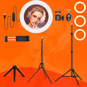 Mode Kreis für Make-up Fotografie Flash Pro mit Stativ Stand Ring Lampe Ring Füll licht Kit Selfie LED 10 Zoll Ring Licht