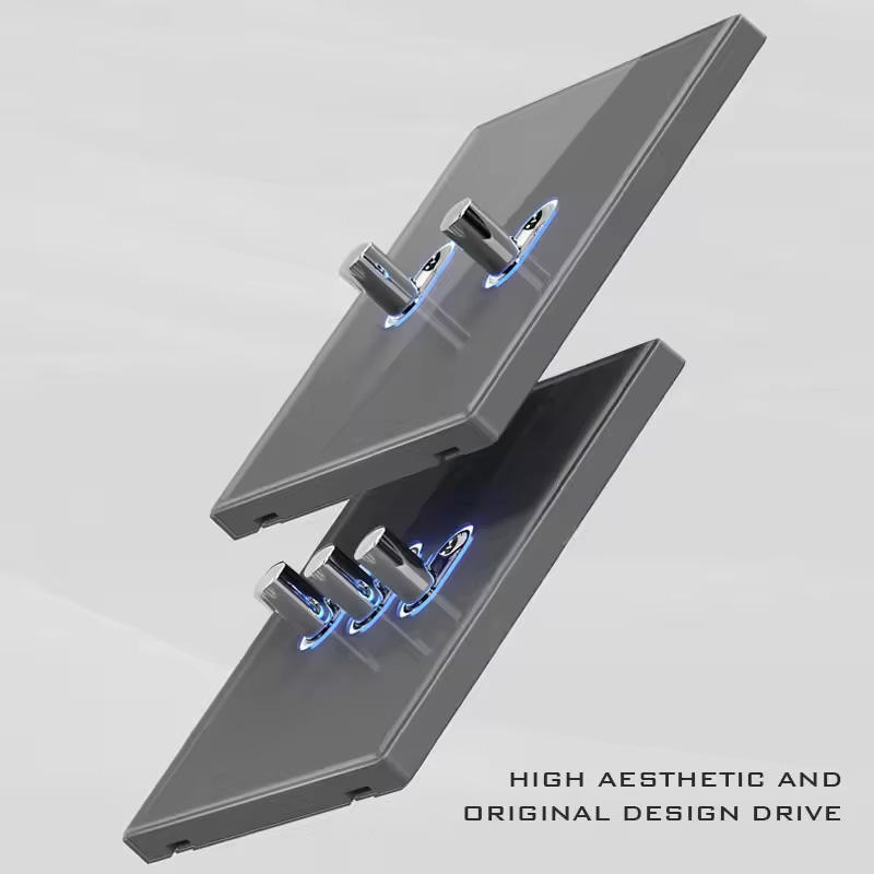 TEP LB Series Glass Wholesale UK 13A British Standard Wall Switch 16A Universal Socket USB Socket & Light Switch 1 Gang 2 Ways